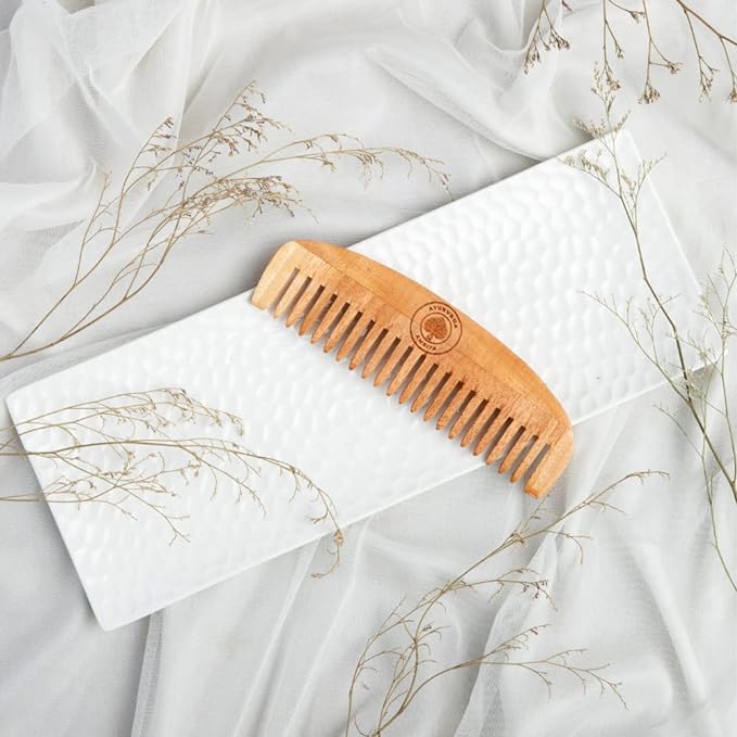 Neem Wood Comb for Rounded Detangle