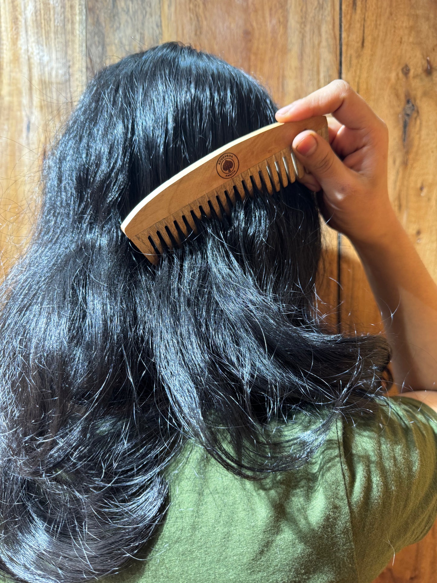 Neem Wood Comb for Rounded Detangle