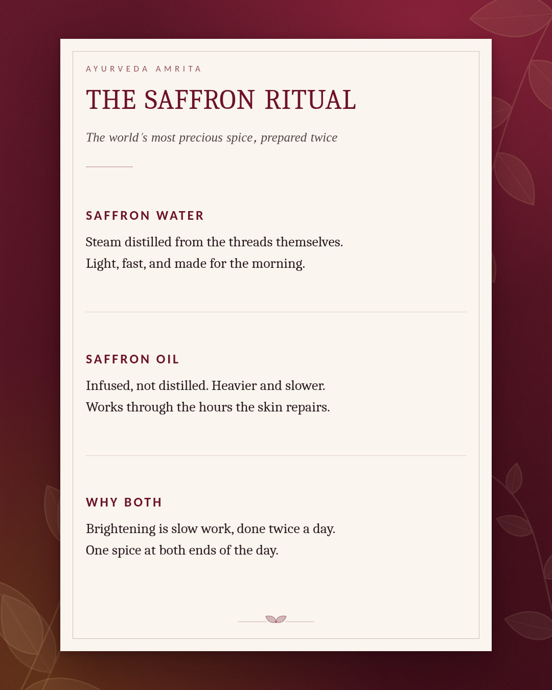 The Saffron Ritual — Saffron Water & Saffron Oil Gift Set