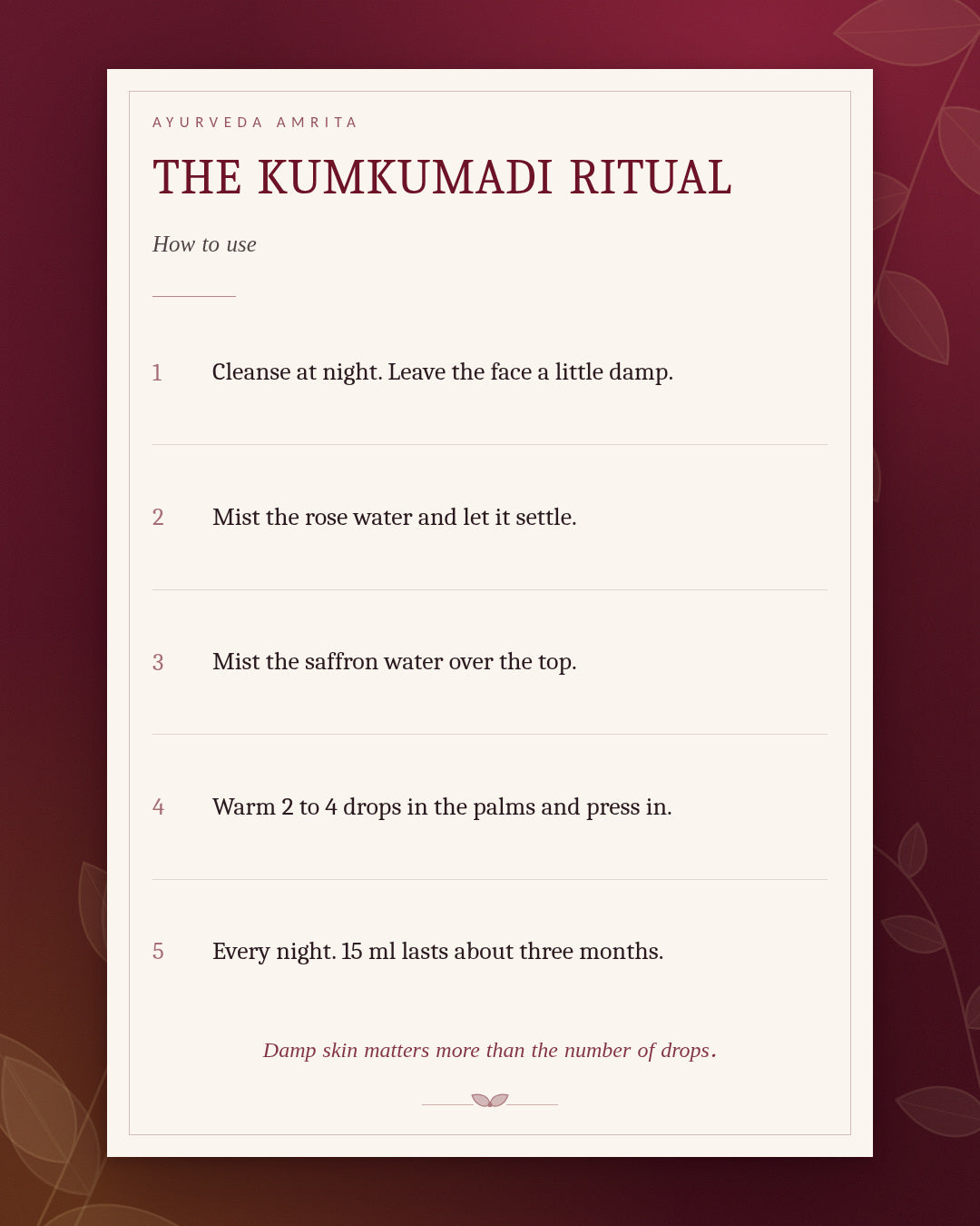 The Kumkumadi Ritual — Kumkumadi Oil, Rose & Saffron Water Gift Set