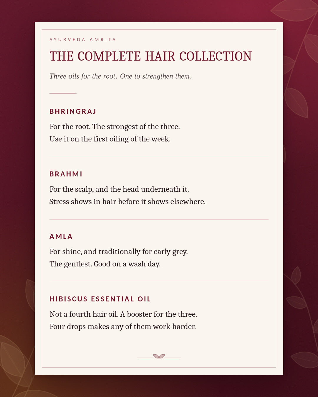 The Complete Hair Collection — Bhringraj, Brahmi, Amla & Hibiscus Oil Set