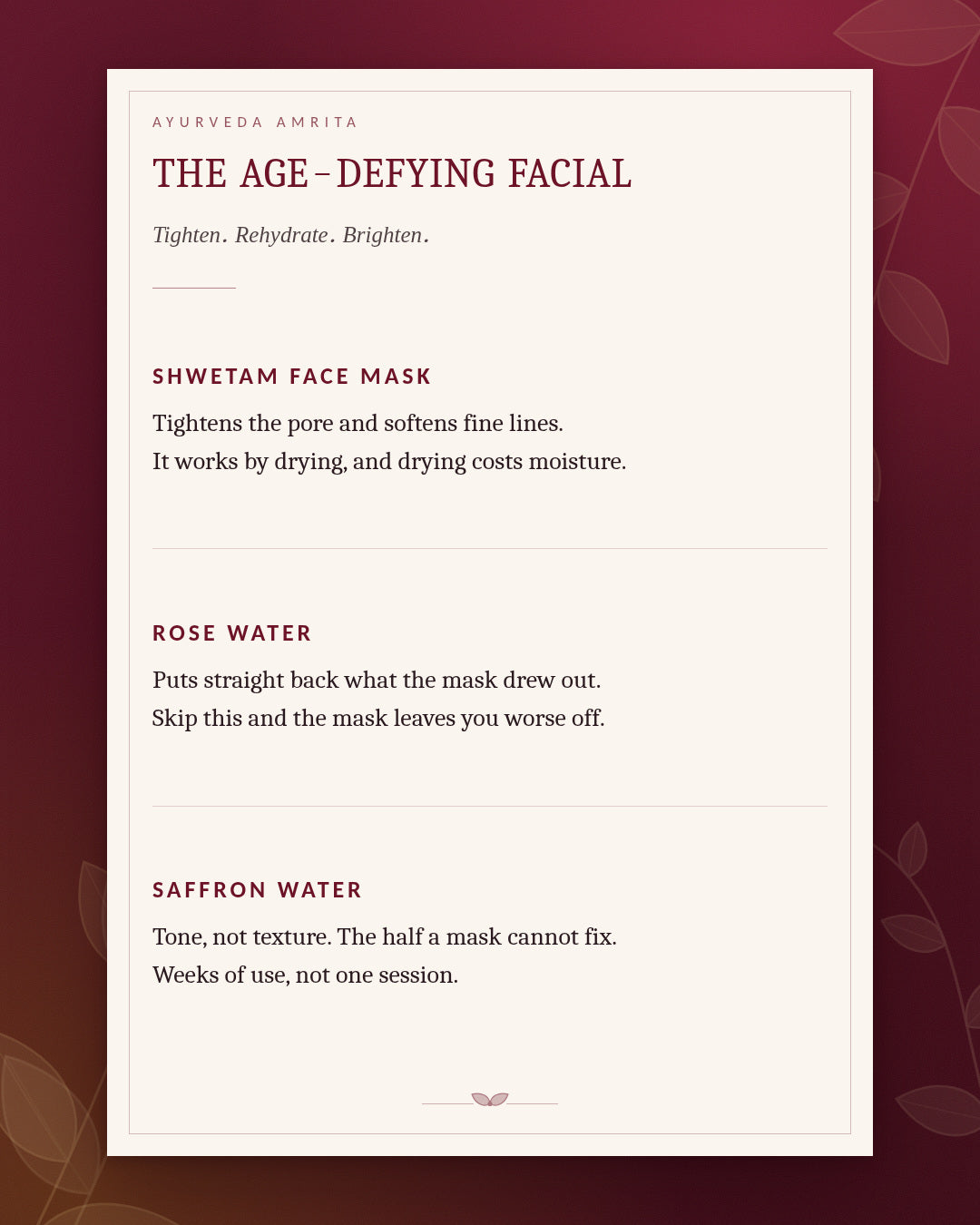 The Age-Defying Facial — Face Mask with Rose & Saffron Water Gift Set