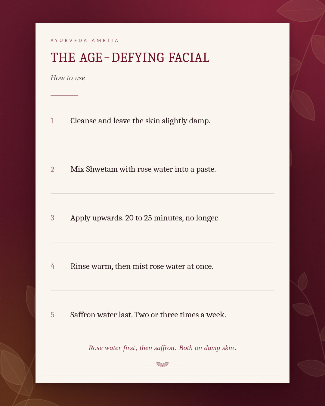 The Age-Defying Facial — Face Mask with Rose & Saffron Water Gift Set