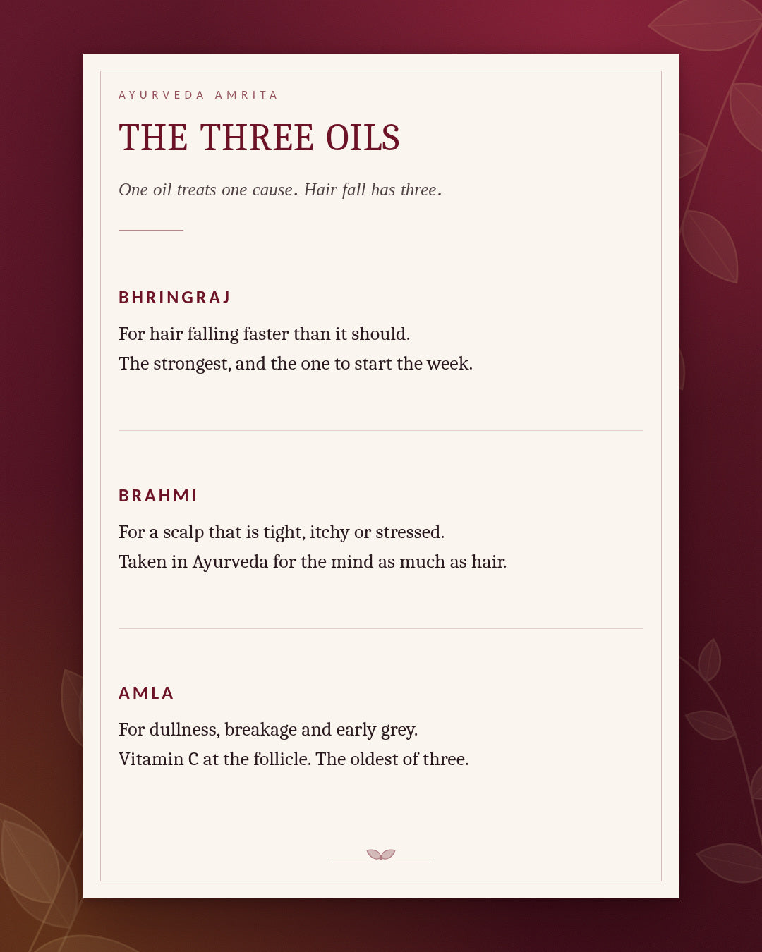 The Three Oils — Bhringraj, Brahmi & Amla Hair Oil Gift Set