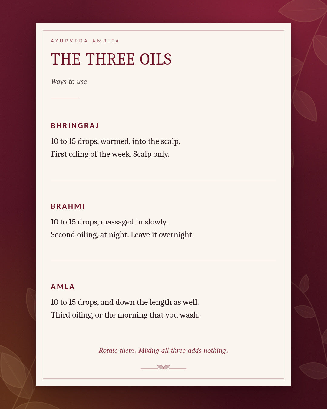 The Three Oils — Bhringraj, Brahmi & Amla Hair Oil Gift Set