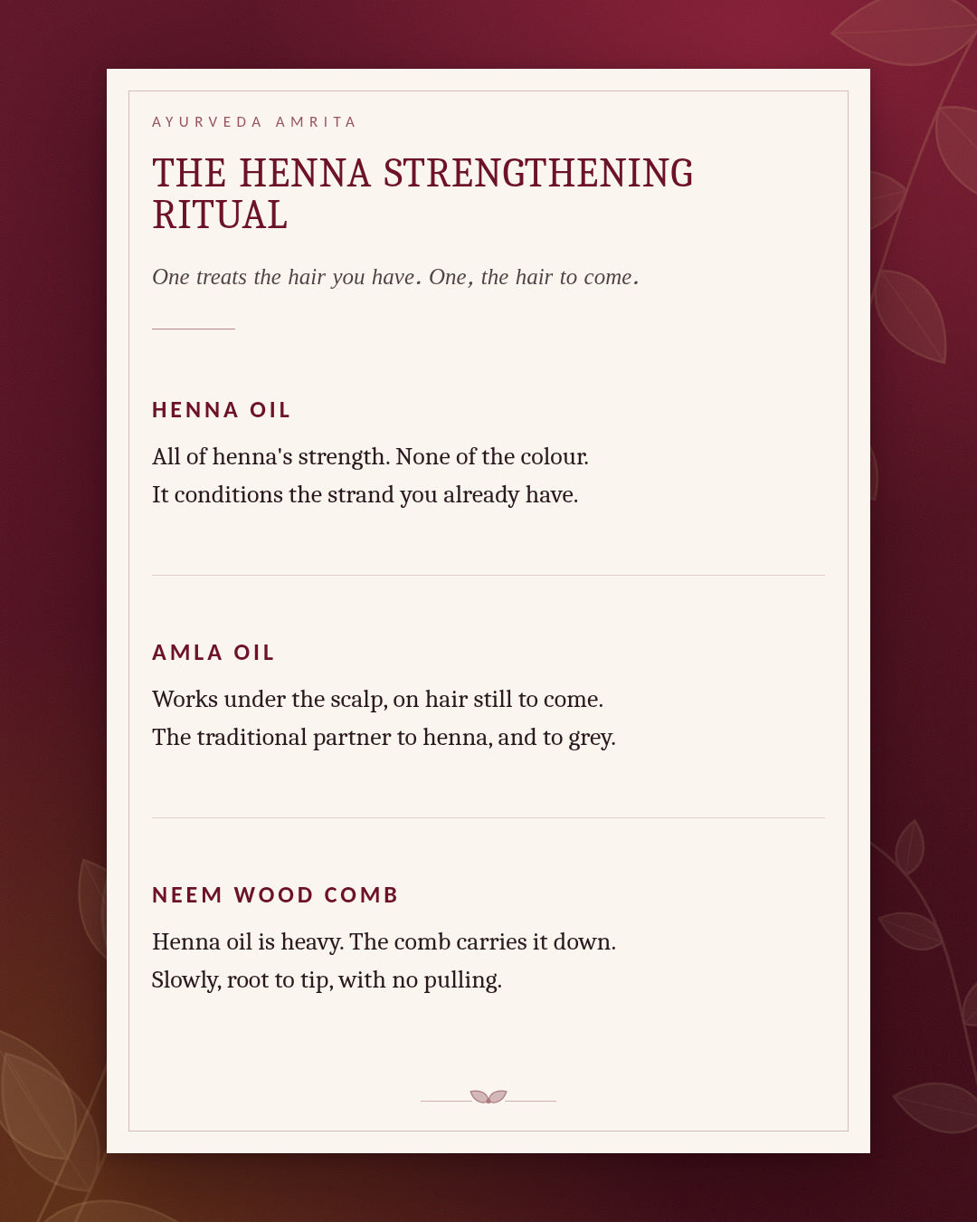 The Henna Strengthening Ritual — Henna Oil, Amla Oil & Comb Set