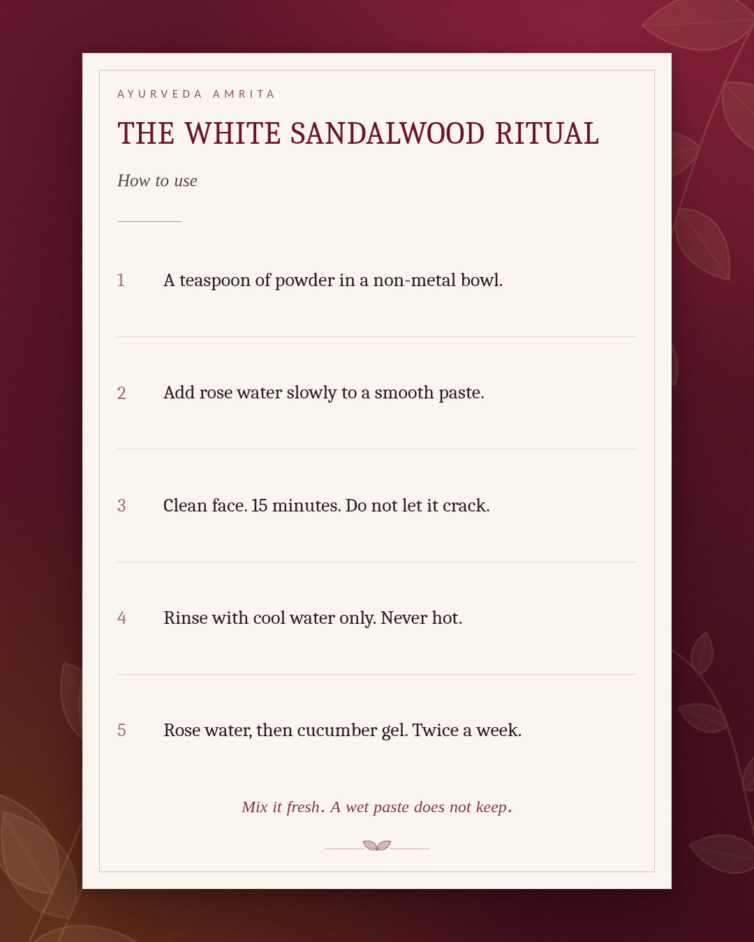 The White Sandalwood Ritual — Safed Chandan, Rose Water & Cucumber Gel