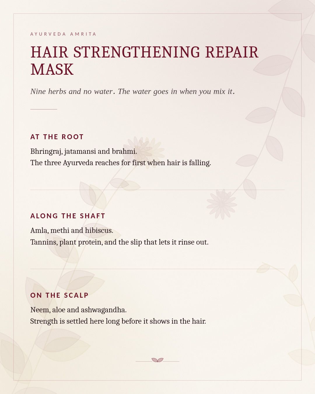 Hair Strengthening Repair Mask – 9 Herb Ayurvedic Hair Pack for Damaged Hair