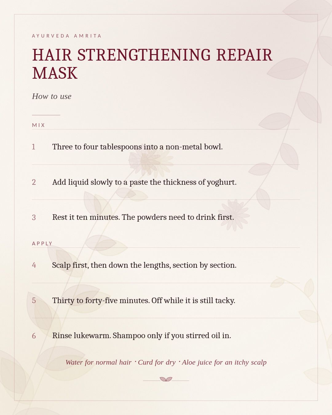 Hair Strengthening Repair Mask – 9 Herb Ayurvedic Hair Pack for Damaged Hair