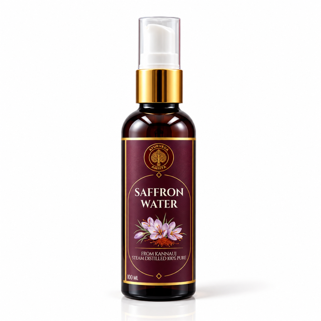 Steam Distilled Saffron Water for Glowing Skin, 100ml by Ayurveda Amrita