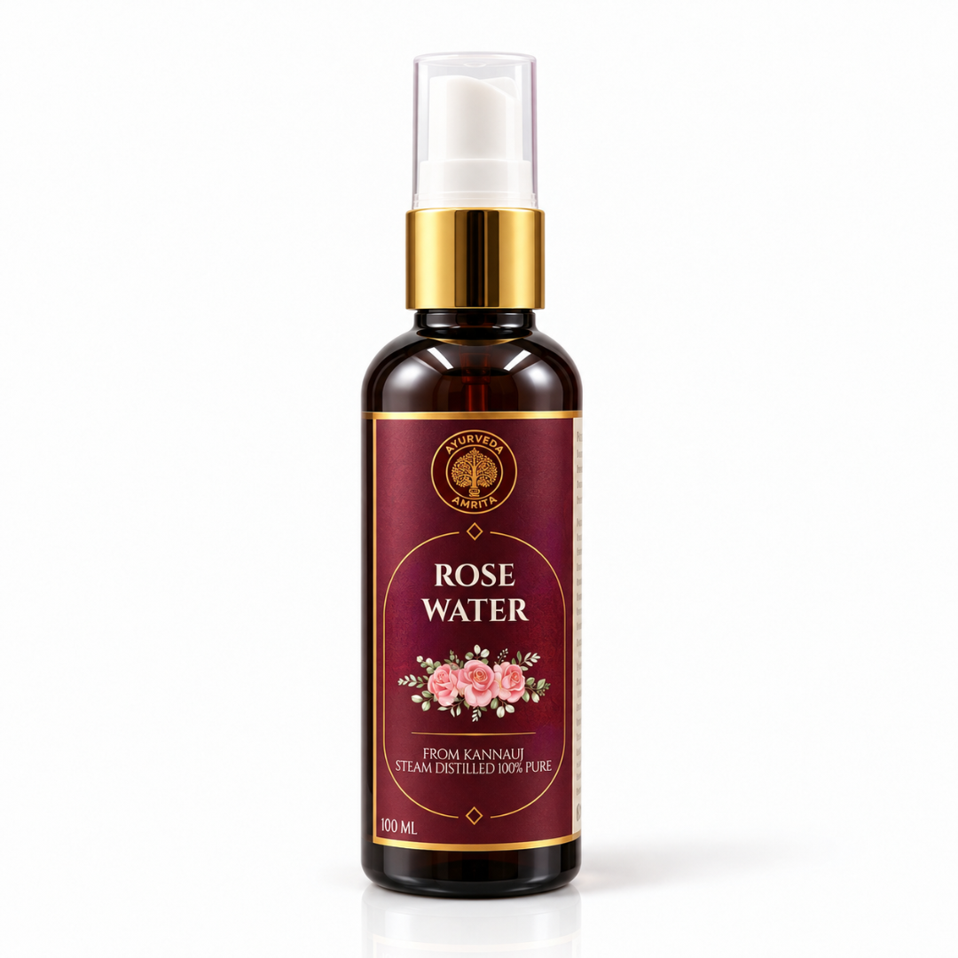 Steam Distilled Rose Water, 100ml by Ayurveda Amrita