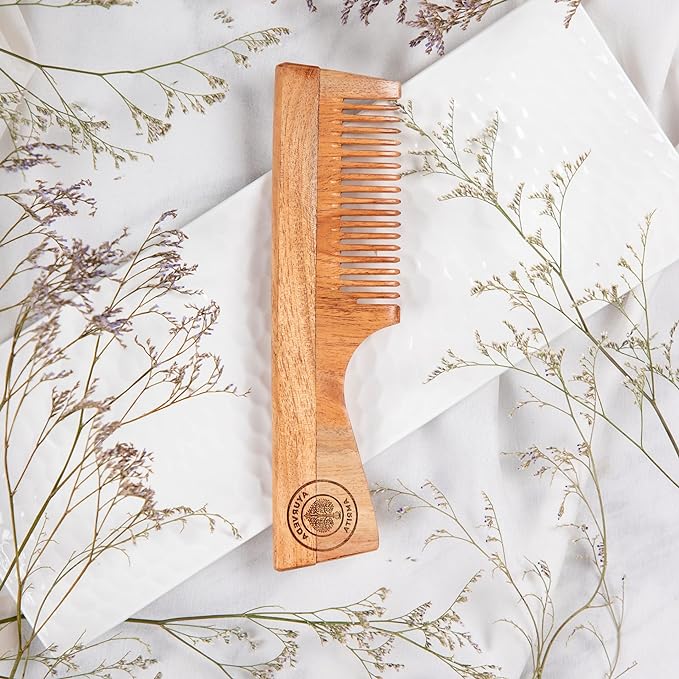 Neem Wood Comb with Handle