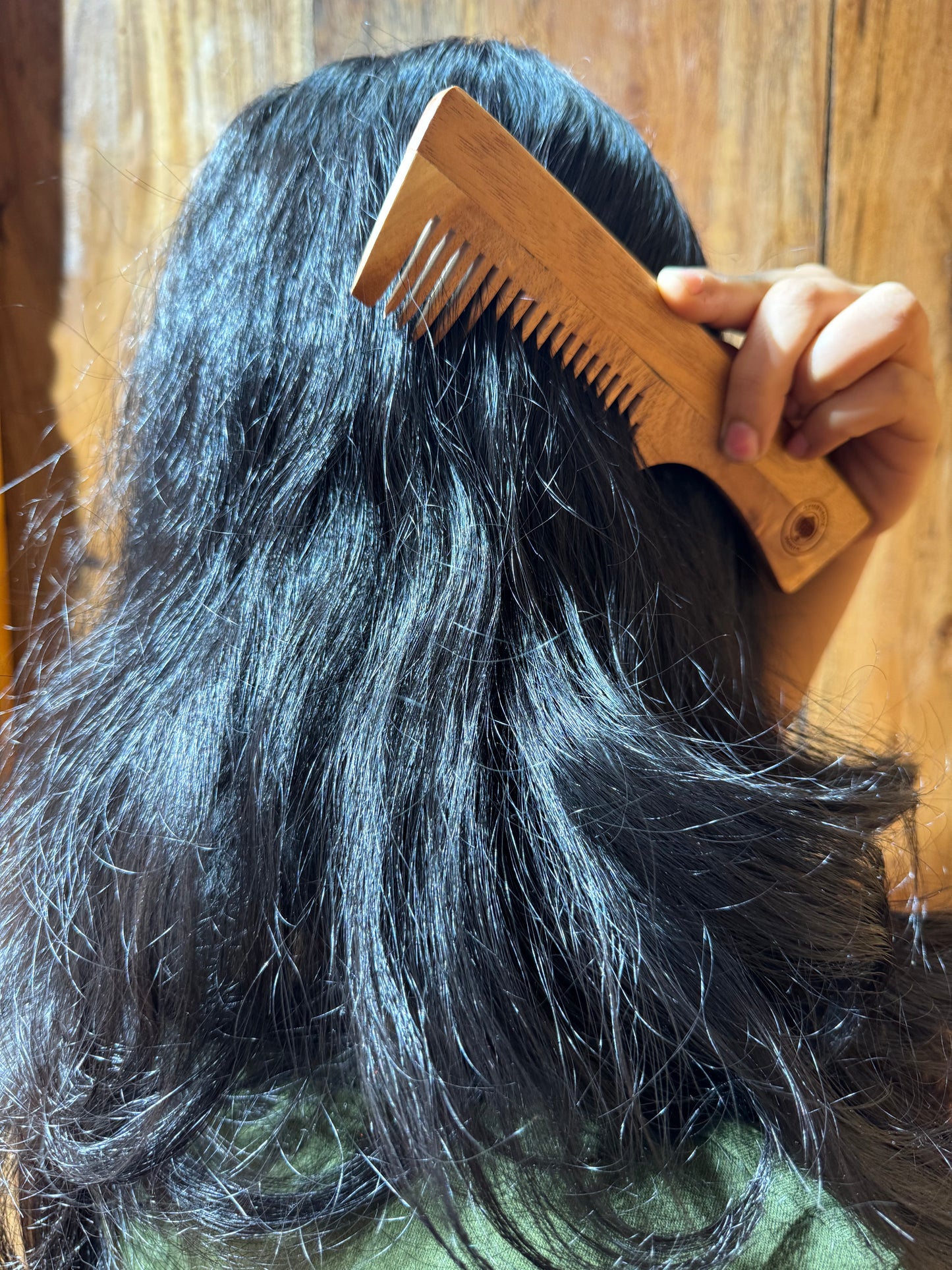 Neem Wood Comb with Handle
