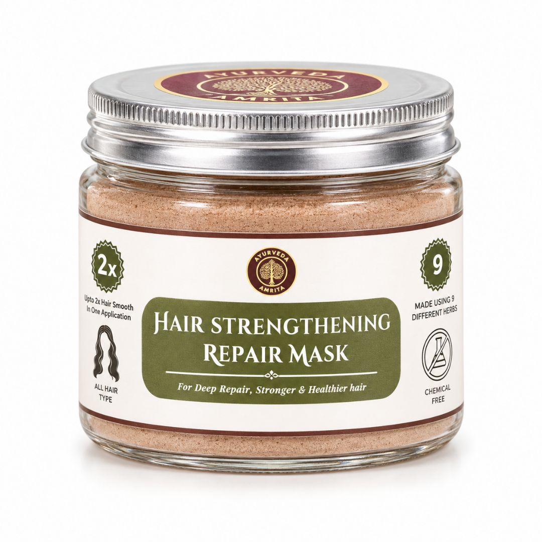 Hair Strengthening Repair Mask – 9 Herb Ayurvedic Hair Pack for Damaged Hair