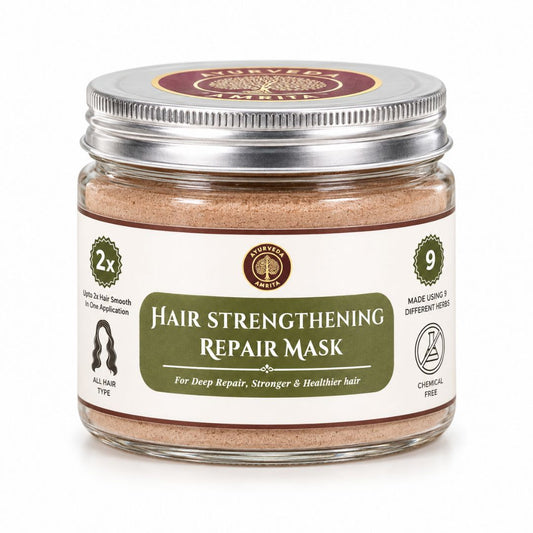 Hair Strengthening Repair Mask – 9 Herb Ayurvedic Hair Pack for Damaged Hair