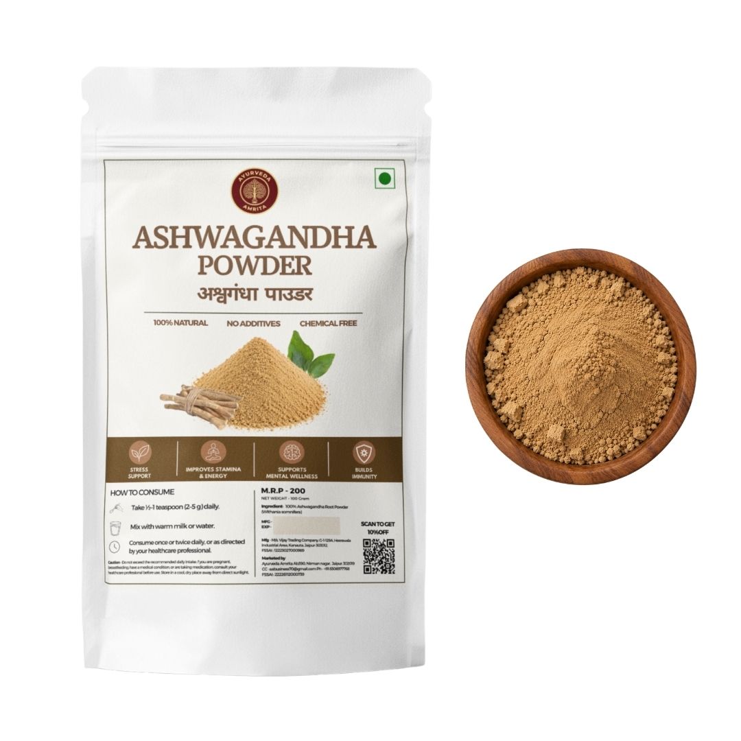 Pure Ashwagandha Root Powder 100g, Stress & Strength