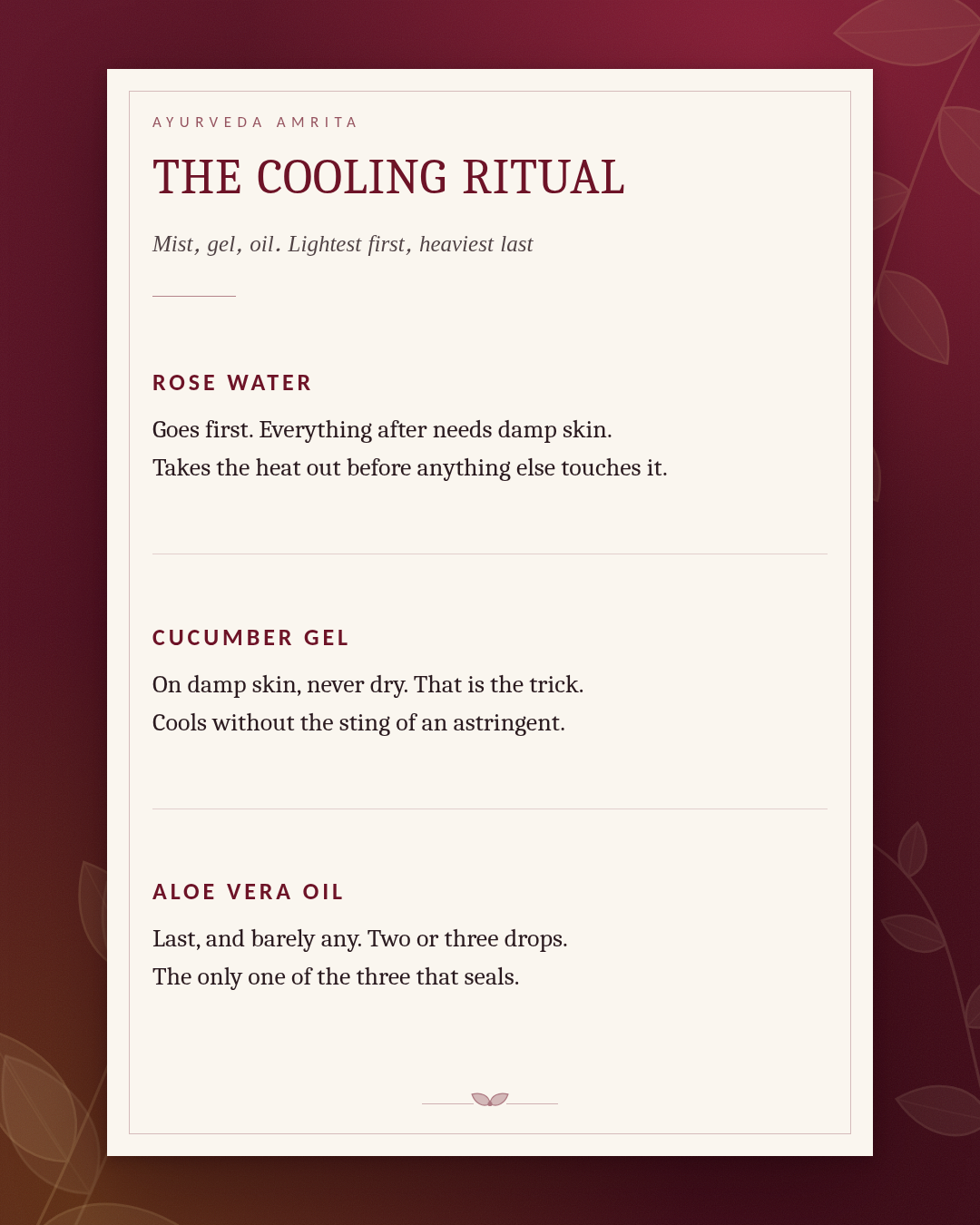 The Cooling Ritual