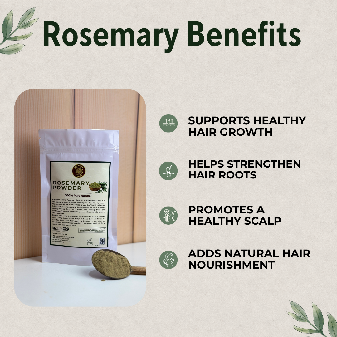 Pure Rosemary Powder 100g — For Hair Masks & Rinses