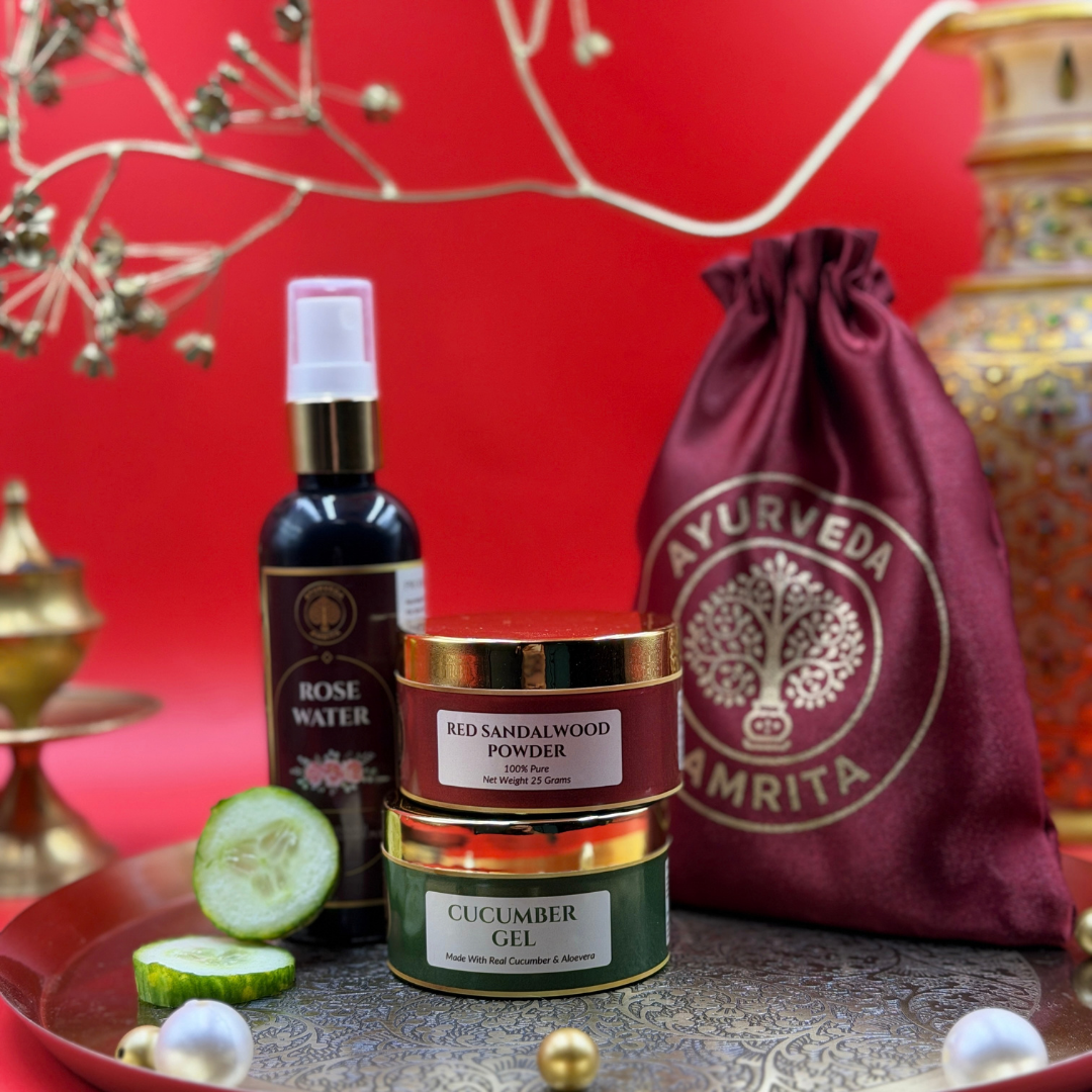 The Red Sandalwood Ritual — Raktachandan, Rose Water & Cucumber Gel