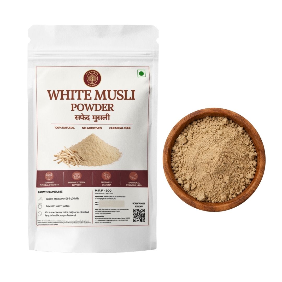 Pure Safed Musli Powder 100g — White Musli Root
